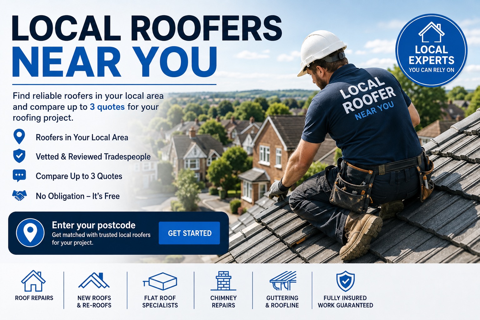 local roofer on pitched roof