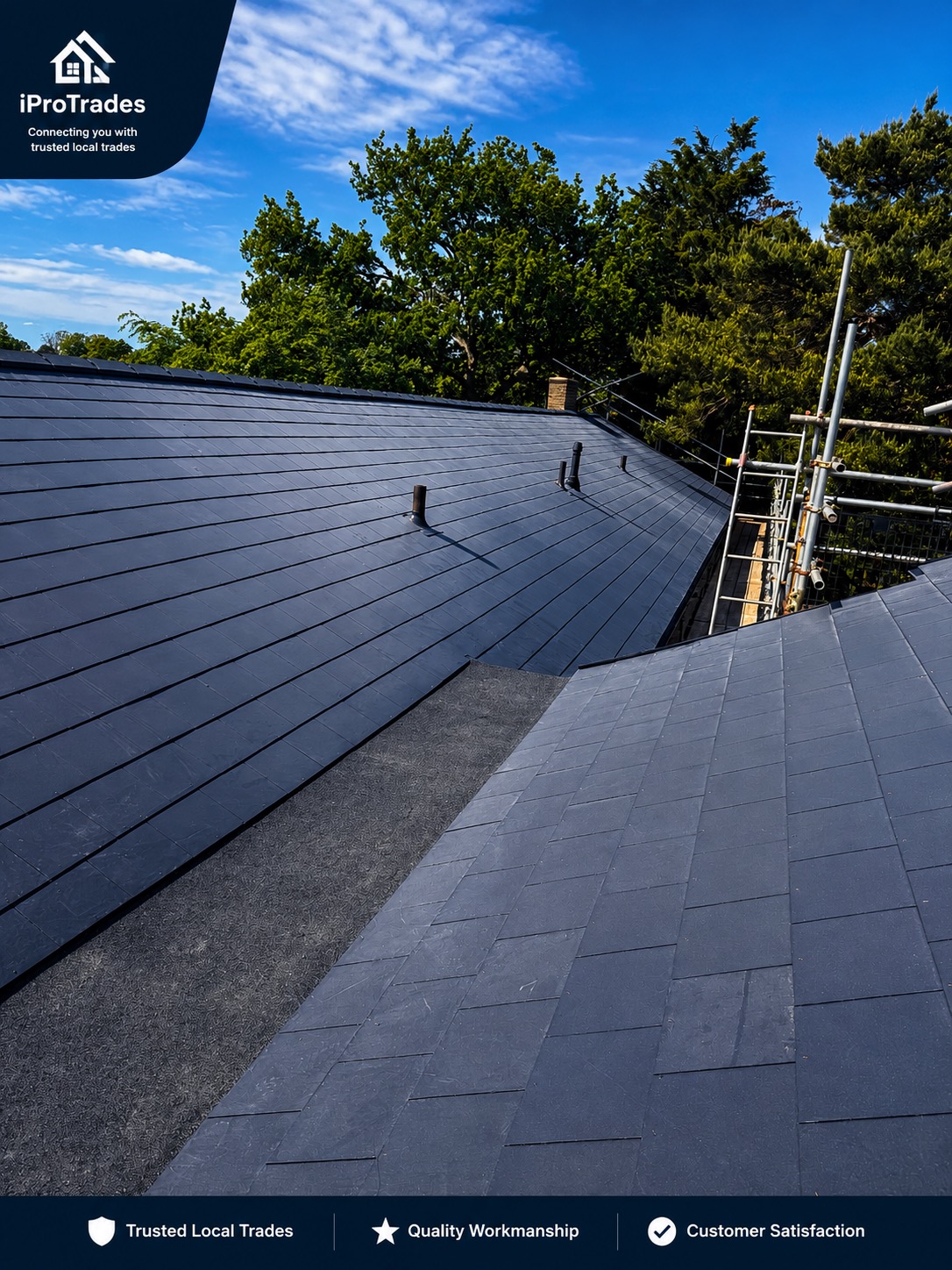 new fibre cement slate roof in Farnham